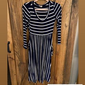 Navy & white stripe dress